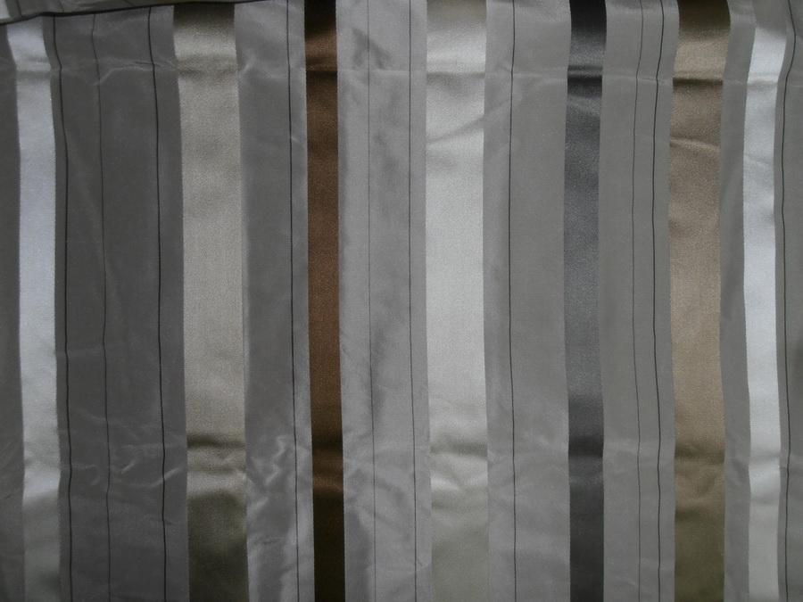 40 mm Silk Taffeta Fabric brown satin stripes 54&quot; wide