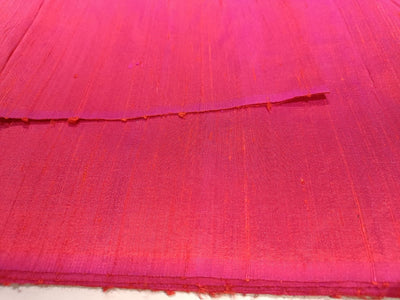 100% PURE SILK DUPION FABRIC RED X PINK colour 54" wide WITH SLUBS MM33[3]