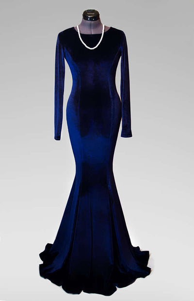 High Quality Italian Deep Blue Velvet Fabric 56" wide {142 cm} wide