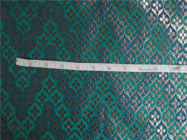 BROCADE FABRIC GREEN, BLUE, BEIGE
