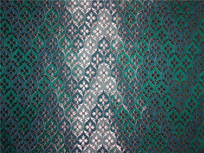 BROCADE FABRIC GREEN, BLUE, BEIGE
