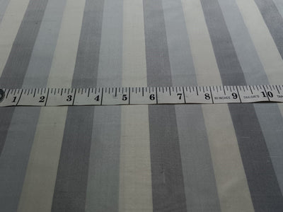 silver grey/ grey/white Colour stripe~ Dupioni fabric DUP#S24