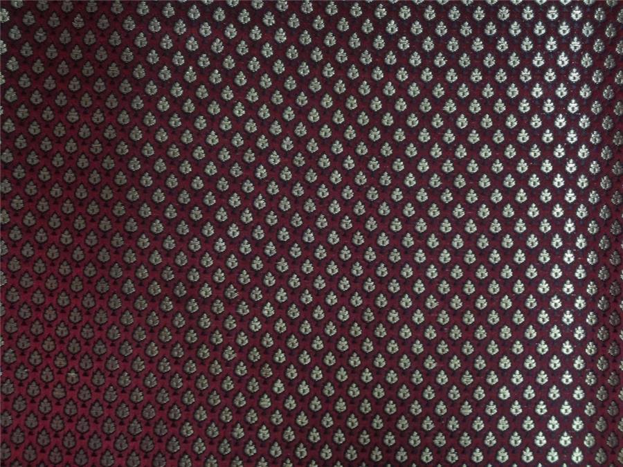 BROCADE MAROON BLACK X METALLIC GOLD COLOR 44&quot;INCH