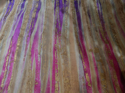 100% Pure Silk Tussar 44" wide available in two designs tie dye and gold print 44" wide [12341/42]