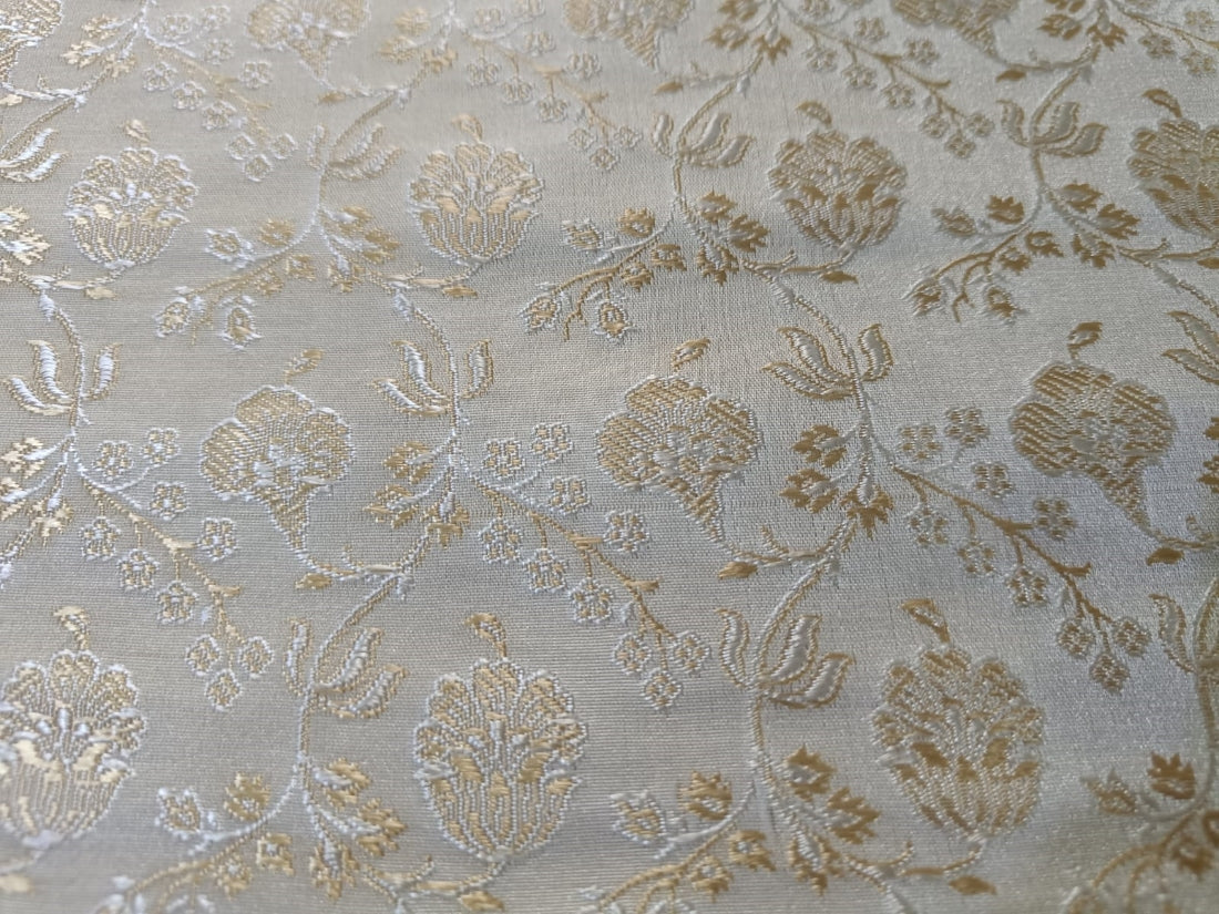 Silk Brocade Fabric Golden Butter & Ivory 44" wide BRO95[2]
