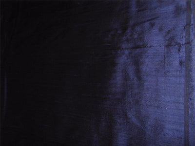 100% PURE SILK DUPION FABRIC NAVY BLUE X BLACK colour 54" wide WITH SLUBS MM32[2]