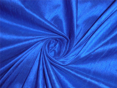 100% PURE SILK DUPION FABRIC ROYAL BLUE color 54" wide WITH SLUBS MM40[1]
