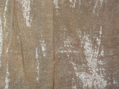 Beige Devore Burnout Velvet Stripes fabric 44" wide [6458]