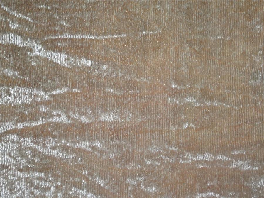 Beige Devore Burnout Velvet Stripes fabric 44" wide [6458]