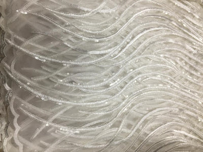 White Net Silver Shimmer Fabric 58''wide [11668]