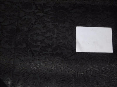 Heavy Silk Brocade fabric Jet Black Colour