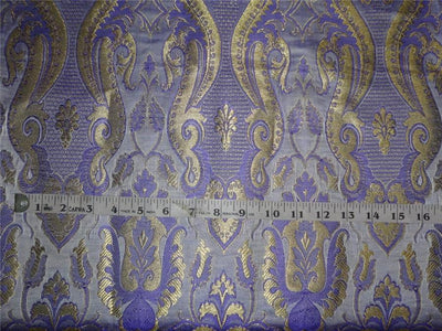 Heavy Silk Brocade fabric Lilac,Purple X Metallic Gold Color 36&quot;