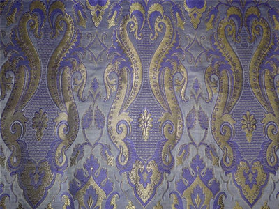 Heavy Silk Brocade fabric Lilac,Purple X Metallic Gold Color 36&quot;