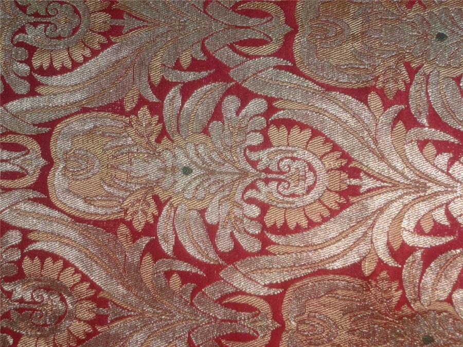 Silk Brocade fabric Pink, Red and Metallic Gold Color 36" wide BRO266[1]