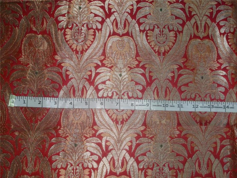 Silk Brocade fabric Pink, Red and Metallic Gold Color 36" wide BRO266[1]