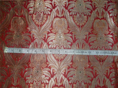 Silk Brocade fabric Pink, Red and Metallic Gold Color 36" wide BRO266[1]