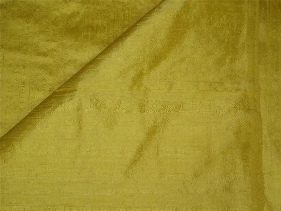 100% PURE SILK DUPION FABRIC YELLOW colour 54" wide WITH SLUBS MM44[3]