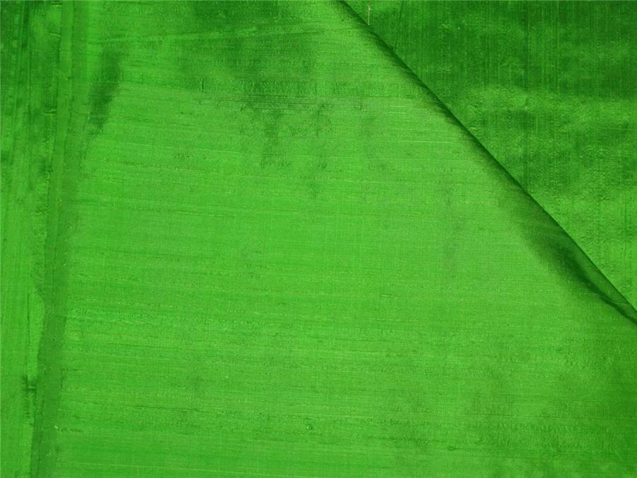 100% PURE SILK DUPION FABRIC PARROT GREEN colour 54" wide WITH SLUBS MM61[2]