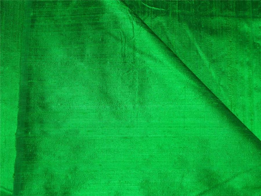 100% PURE SILK DUPIONI FABRIC DEEP INDIAN GREEN colour 54" wide WITH SLUBS MM61[1]
