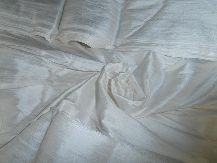 100% Pure SILK Dupion / Raw silk FABRIC white colour 44/54/108" wide with slubs Dyeable