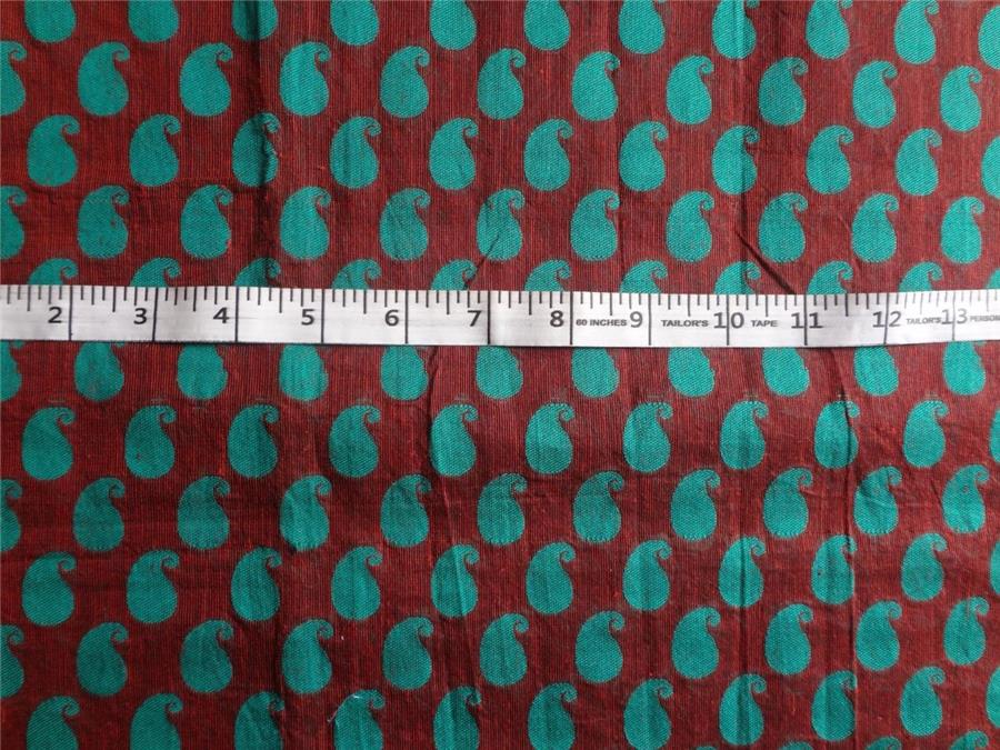 Brocade fabric Sheer Red X Green 44&quot;Cut Pcs 3.25 yrd