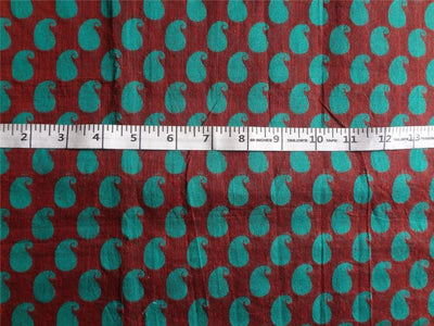 Brocade fabric Sheer Red X Green 44&quot;Cut Pcs 3.25 yrd