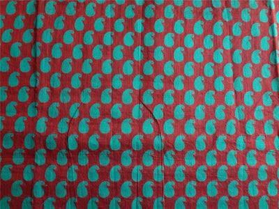 Brocade fabric Sheer Red X Green 44&quot;Cut Pcs 3.25 yrd