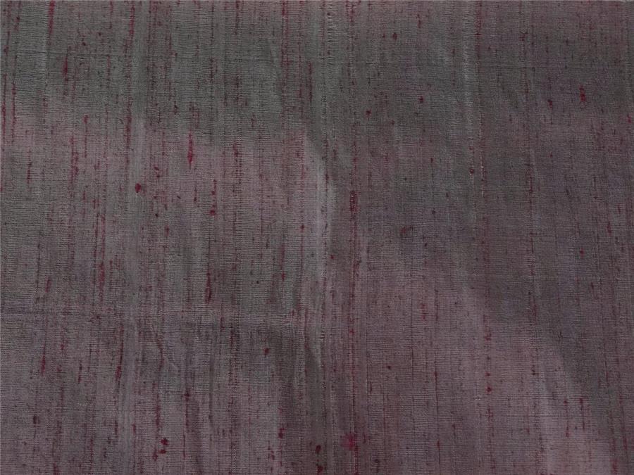 100% PURE SILK DUPIONI FABRIC BLOOD RED X IVORY SHOT colour 54" wide WITH SLUBS MM70[1]