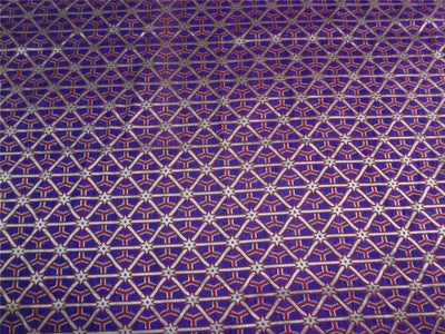 BROCADE FABRIC PURPLE. RED X METALLIC GOLD 44&quot;CUT PCS1.85 YRD