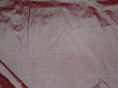 100% PURE SILK DUPION FABRIC RED X DUSTY MAUVE colour 54" wide WITH SLUBS MM41A[3]