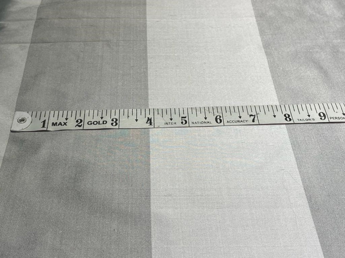 silk dupioni silk 54&quot; width Steel Grey &amp; Silver colour stripes DUP#S26[1]