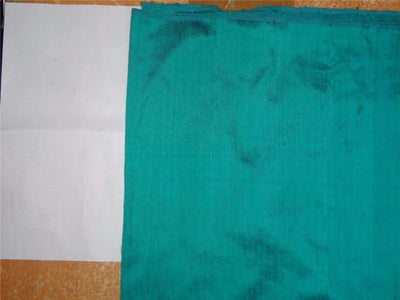 100% PURE SILK DUPIONI FABRIC GREEN X BLUE colour 54" wide WITH SLUBS MM70[5]