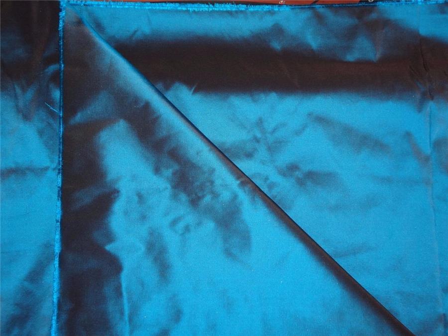 100% pure silk taffeta fabric deep blue x brown 130 gram 54" wide TAF#270