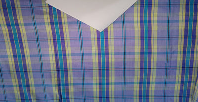 Silk Dupioni Shades of Purple, Green & Blue Plaids fabric ~ 54&quot; Width