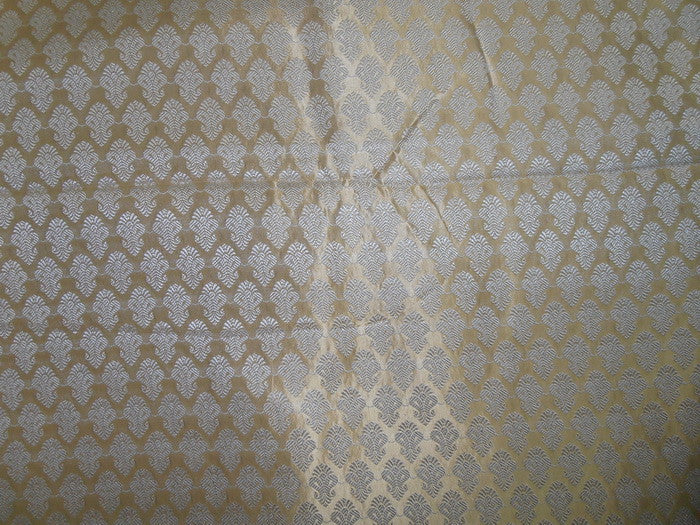 Brocade Fabric Gold white 44" wide BRO111[1]