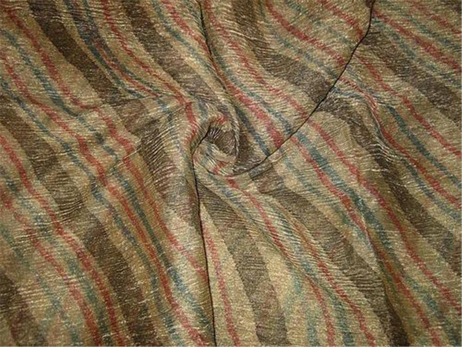 21 INCHES WIDE~ Multi colour stripe design~silk mettalic tissue organza fabric