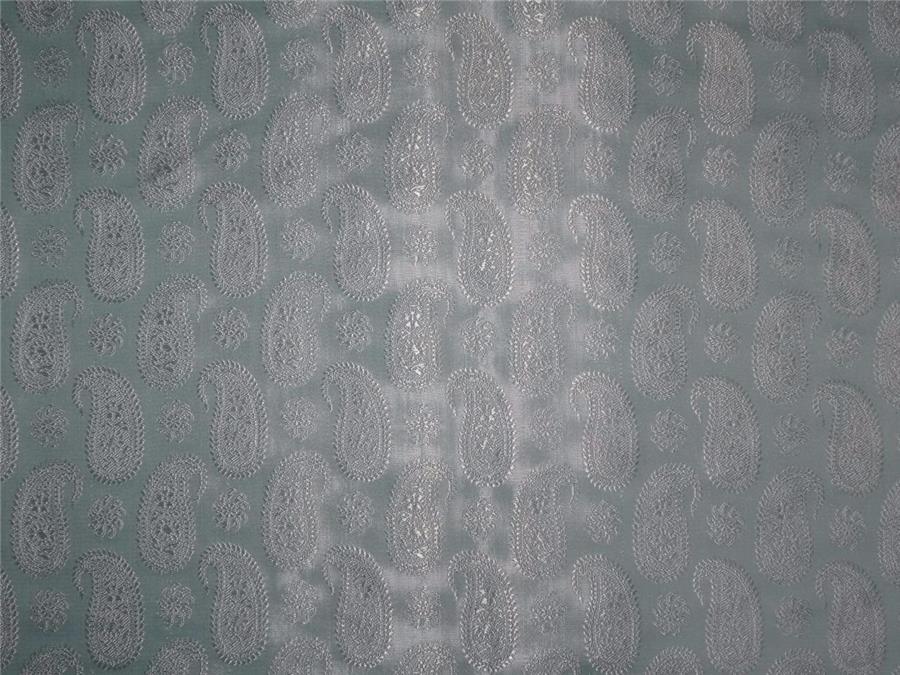 SILK BROCADE FABRIC BABY BLUE COLOR 44" WIDE BRO496[4]
