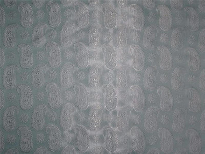 SILK BROCADE FABRIC BABY BLUE COLOR 44" WIDE BRO496[4]