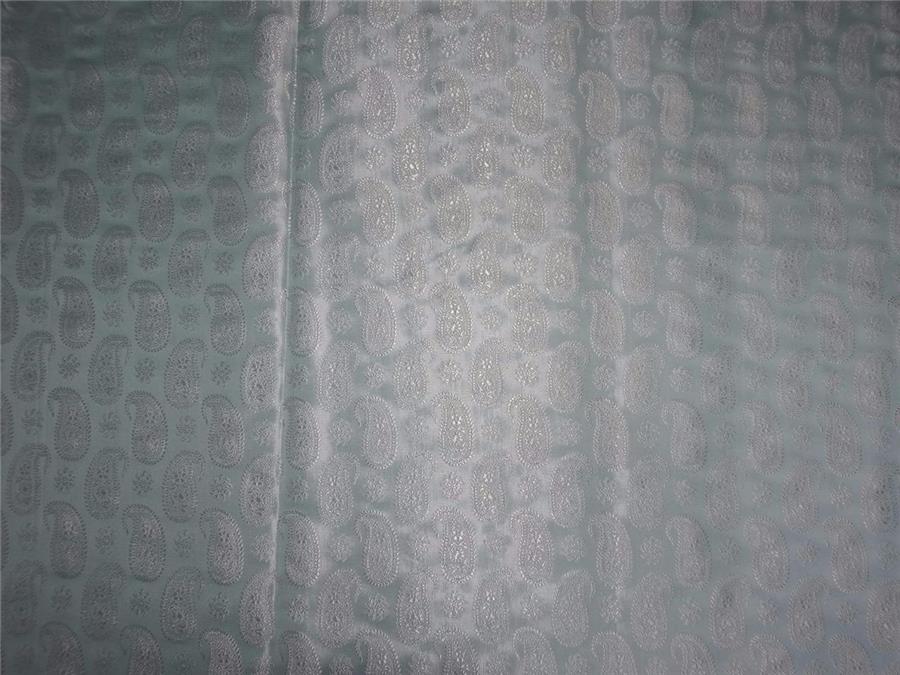 SILK BROCADE FABRIC BABY BLUE COLOR 44" WIDE BRO496[4]
