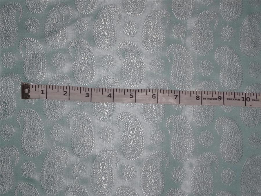 SILK BROCADE FABRIC BABY BLUE COLOR 44" WIDE BRO496[4]