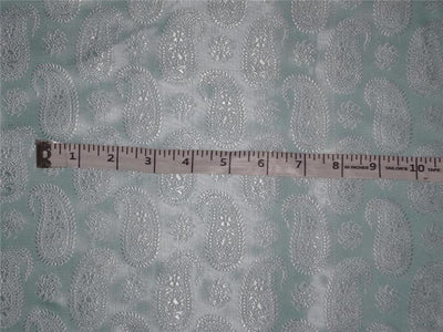 SILK BROCADE FABRIC BABY BLUE COLOR 44" WIDE BRO496[4]