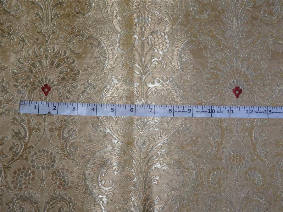 HEAVY BROCADE FABRIC GOLD X RED COLOR 36" WIDE BRO498[1]