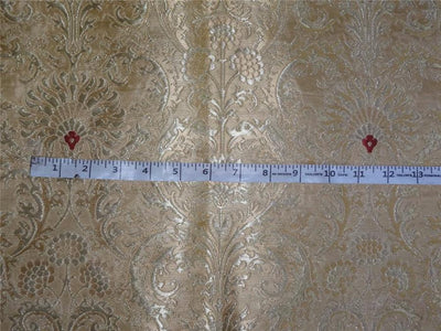 HEAVY BROCADE FABRIC GOLD X RED COLOR 36" WIDE BRO498[1]