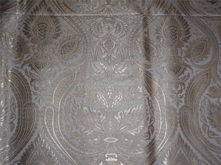 Heavy Silk Brocade Fabric Beige x Metallic Gold Color 36" WIDE BRO501[1]