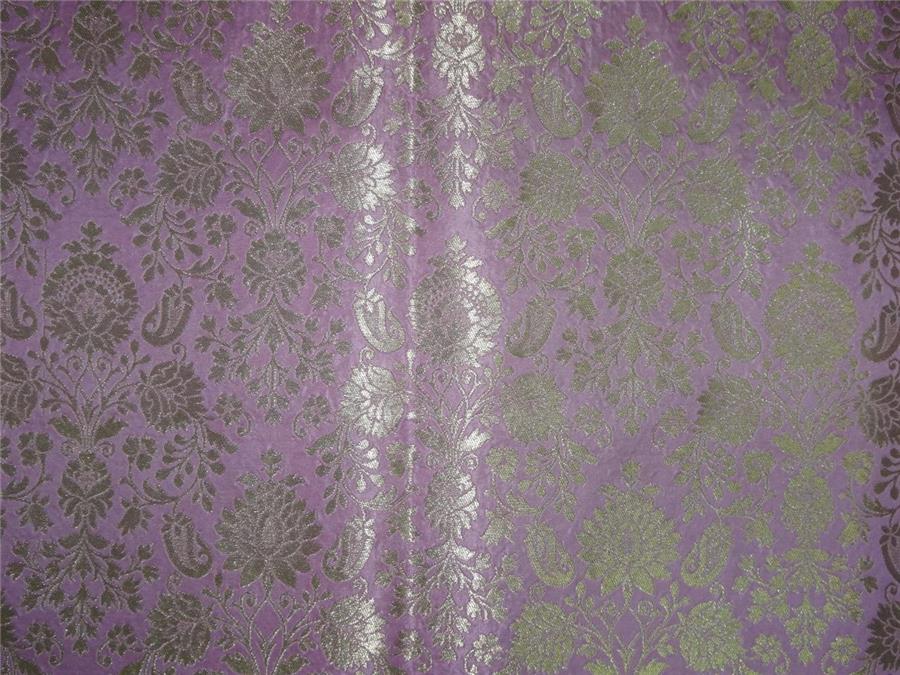 Heavy Silk Brocade fabric party Pink x Metallic Gold Color 36" wide BRO506[2]