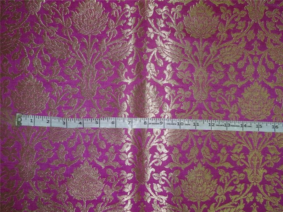 Heavy Silk Brocade Fabric fuchsia Pink x Metallic Gold Color 36" WIDE BRO506[3]