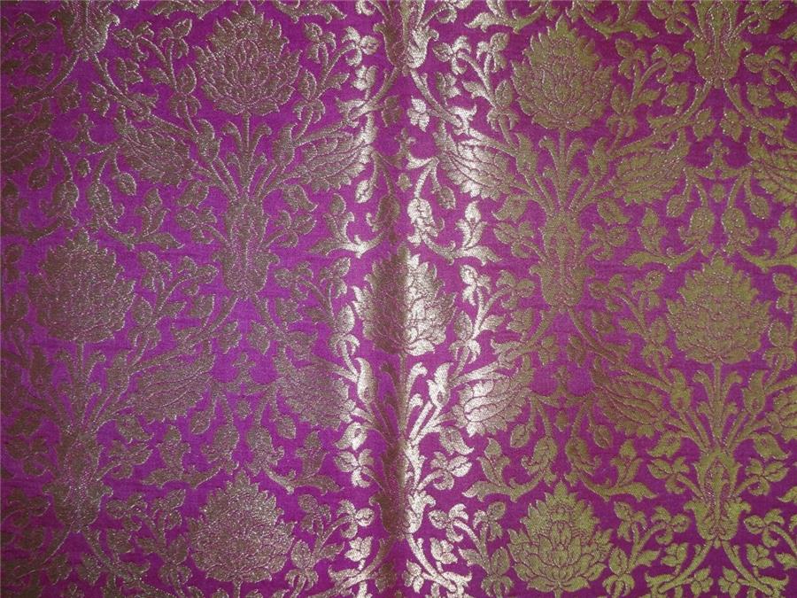 Heavy Silk Brocade Fabric fuchsia Pink x Metallic Gold Color 36" WIDE BRO506[3]