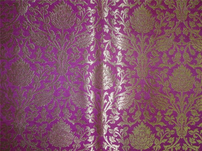 Heavy Silk Brocade Fabric fuchsia Pink x Metallic Gold Color 36" WIDE BRO506[3]