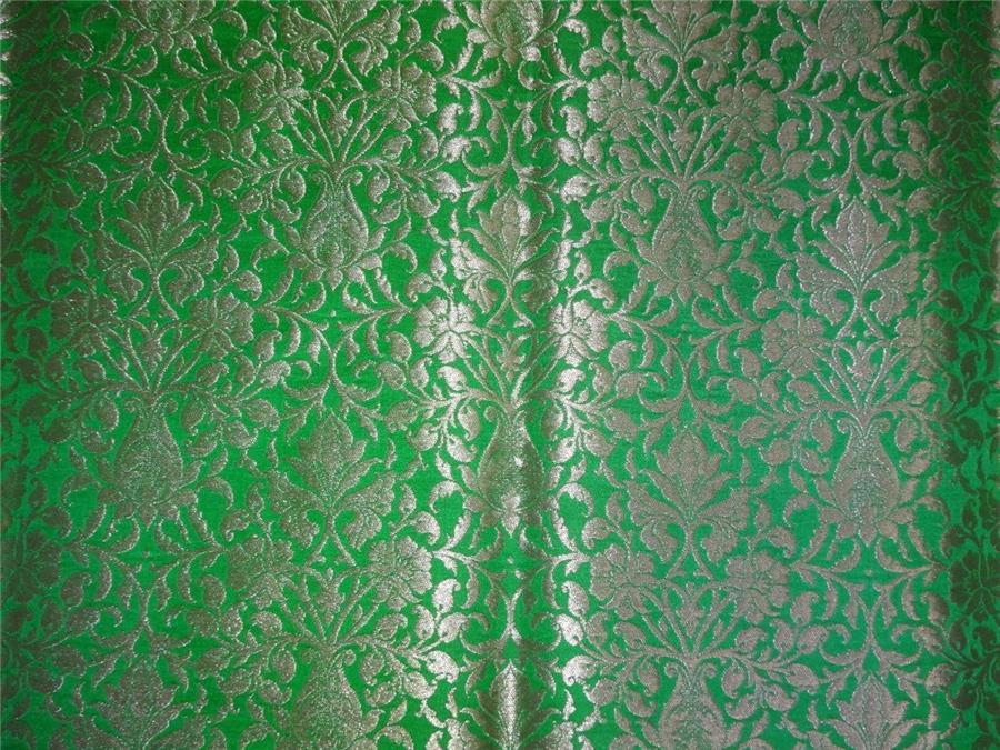Heavy Silk Brocade Green X Metallic Gold Color 36" WIDE BRO507[1]