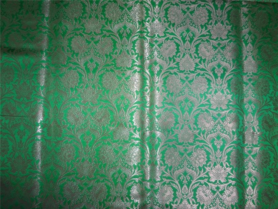 Heavy Silk Brocade Fabric Green x Metallic Gold Color 36" wide BRO508[3]
